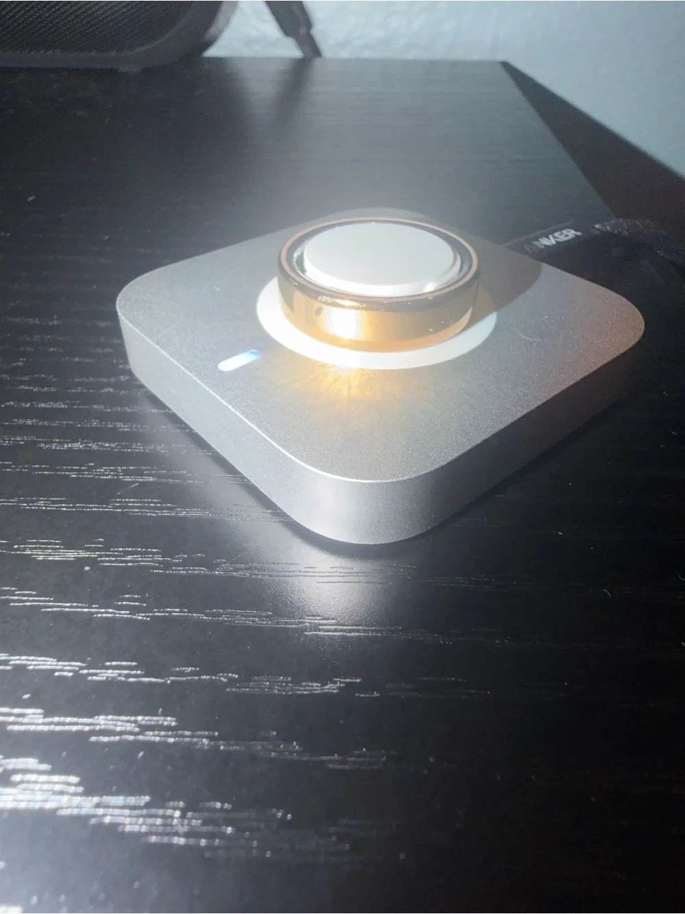 Oura White Magnetic Charger Pad with Subtle Silver Trim